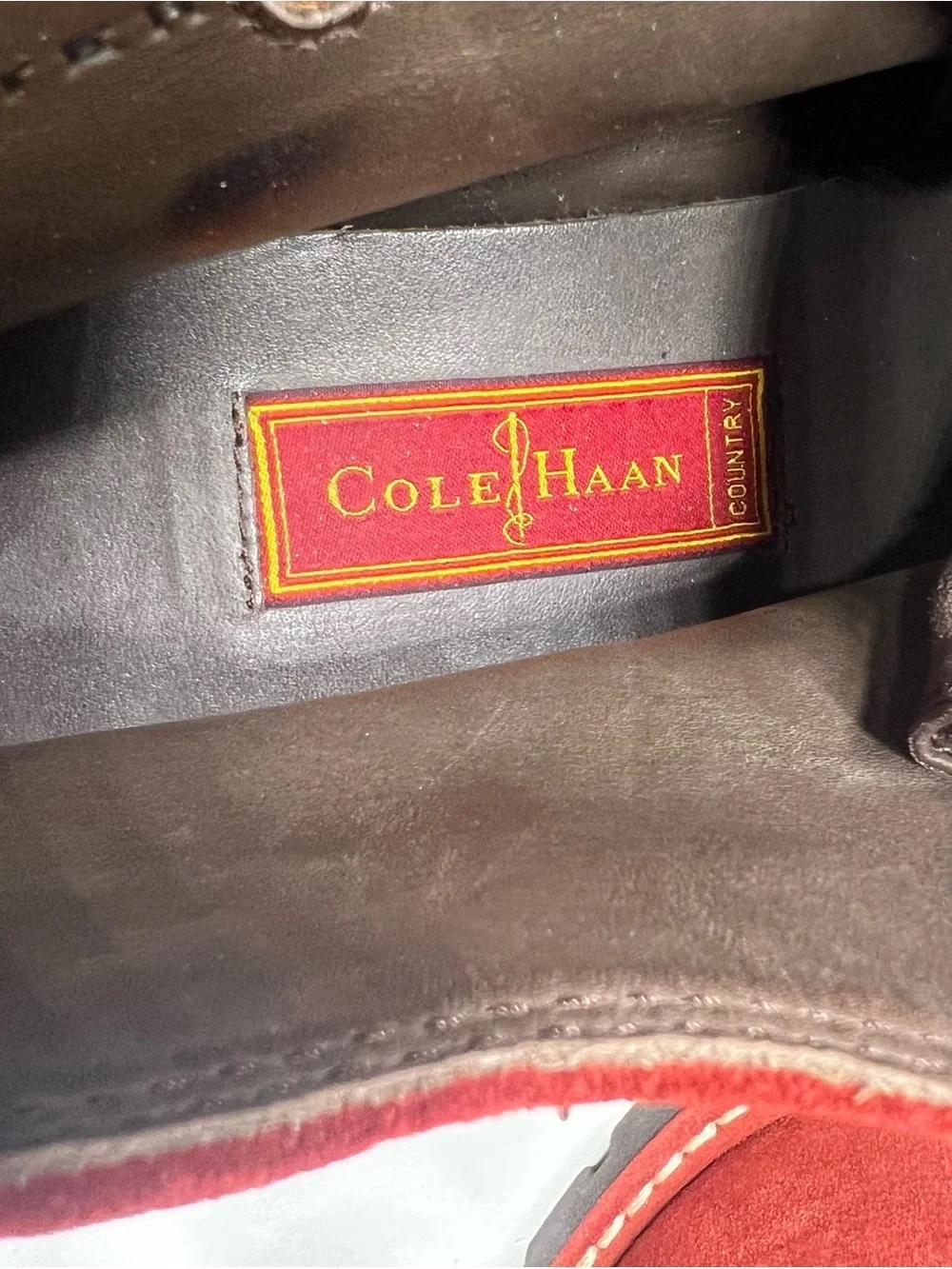 Cole Haan Country Waterproof Red Suede Chukka Boots Men’s Size 9B Narrow Lace Up